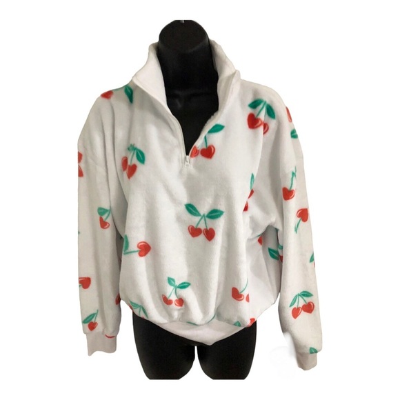 Cherry Print Fleece Pullover - Picture 7 of 12